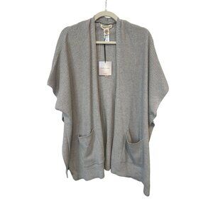 Happily Grey Open Front Cardigan Sweater One Size Merino Wool Cozy Knitwear NEW